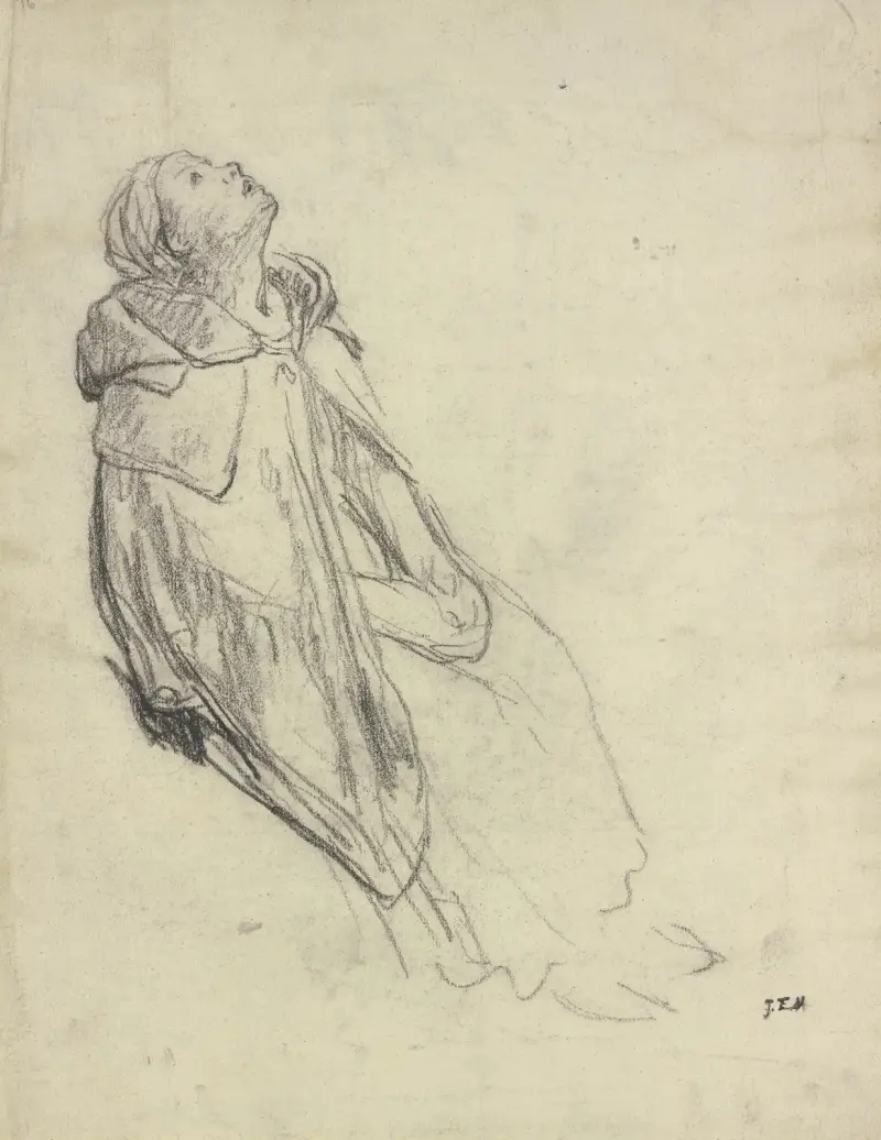 Stěhovaví ptáci (sedící žena), Jean-François Millet