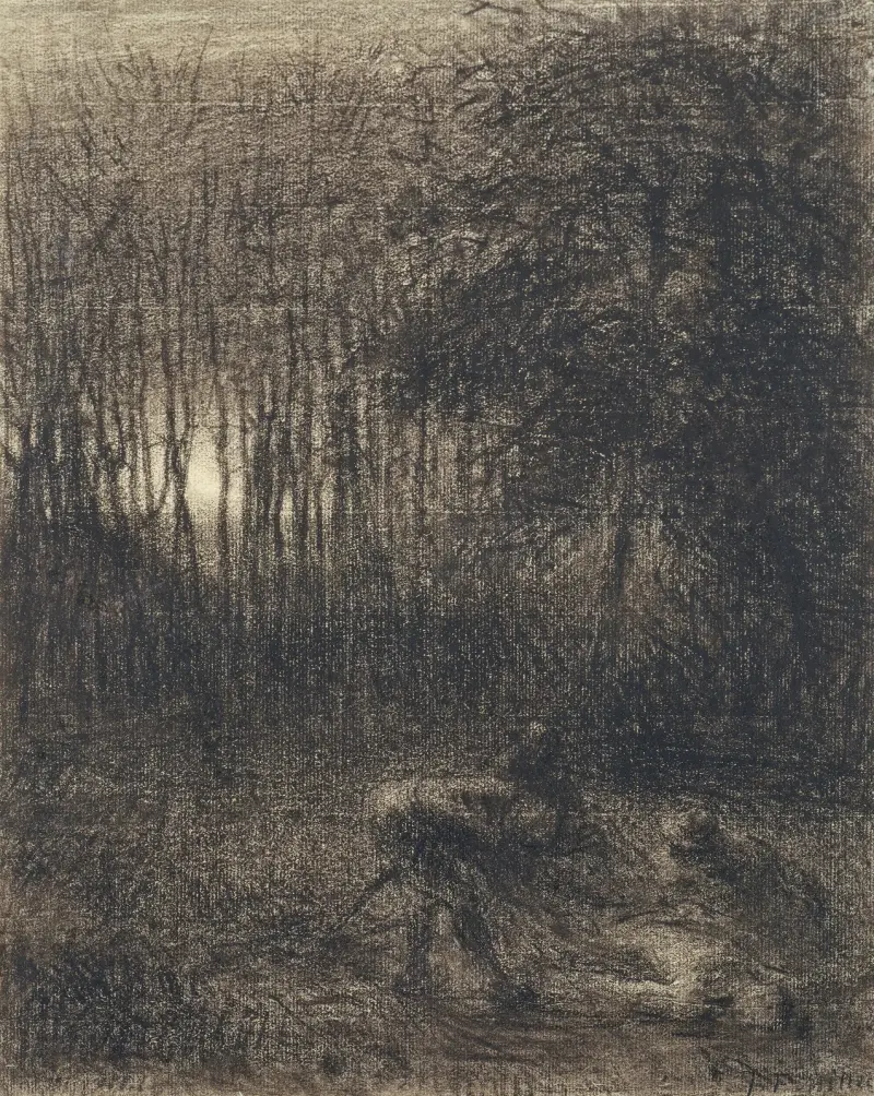 Nocturnal Scene in a Forest av Jean-François Millet
