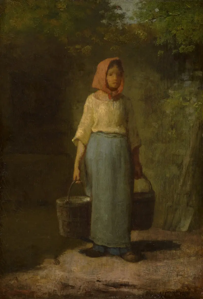 Peasant Girl Returning From The Well av Jean-François Millet