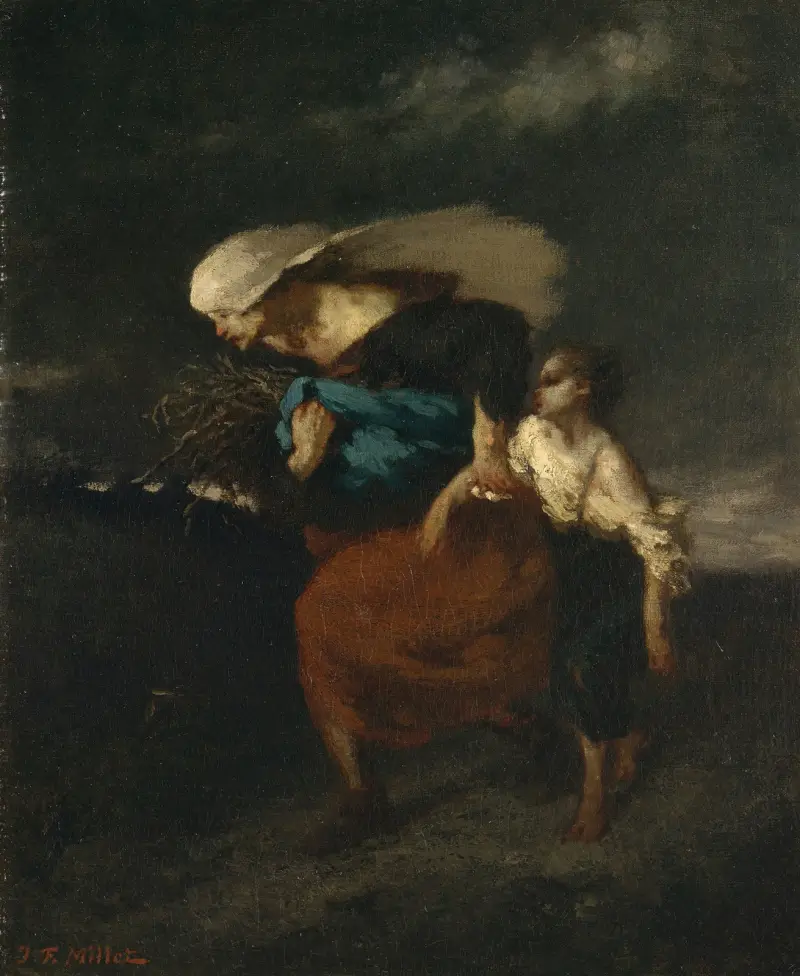Retreat from the Storm av Jean-François Millet