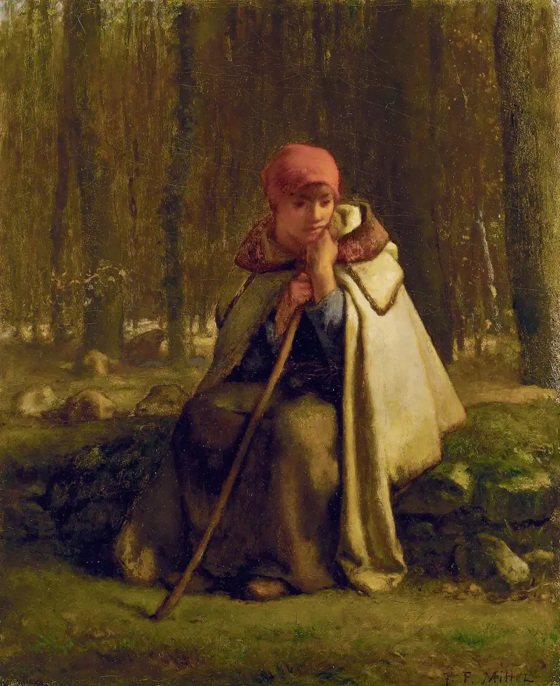 Sittande herdinna, Jean-François Millet