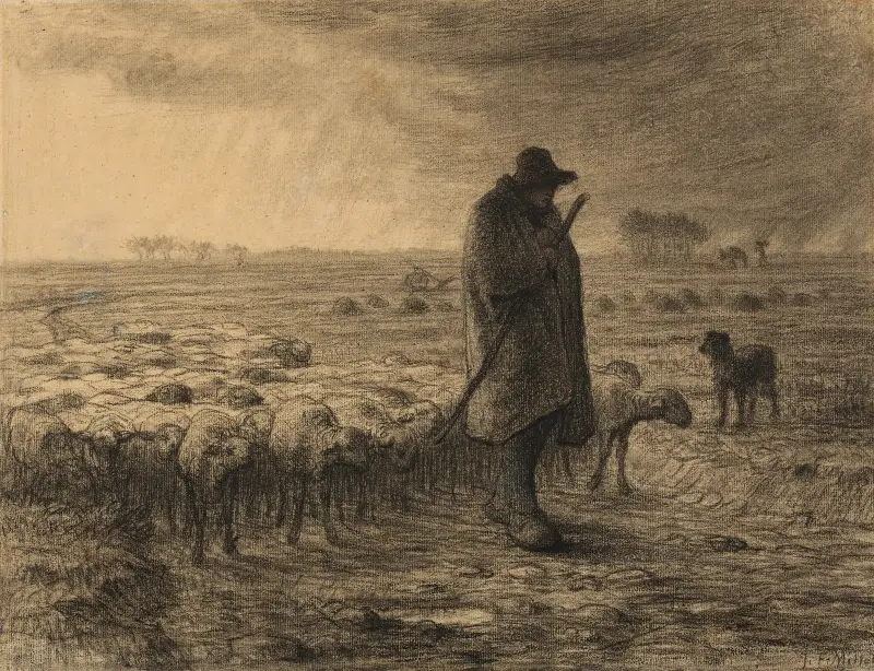 Pasterz wracający ze stadkiem, Jean-François Millet