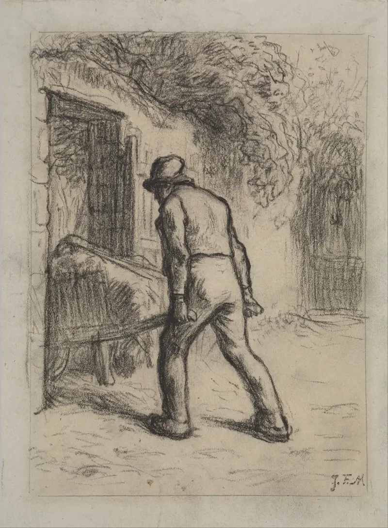Studie k muži s kolečkem, Jean-François Millet