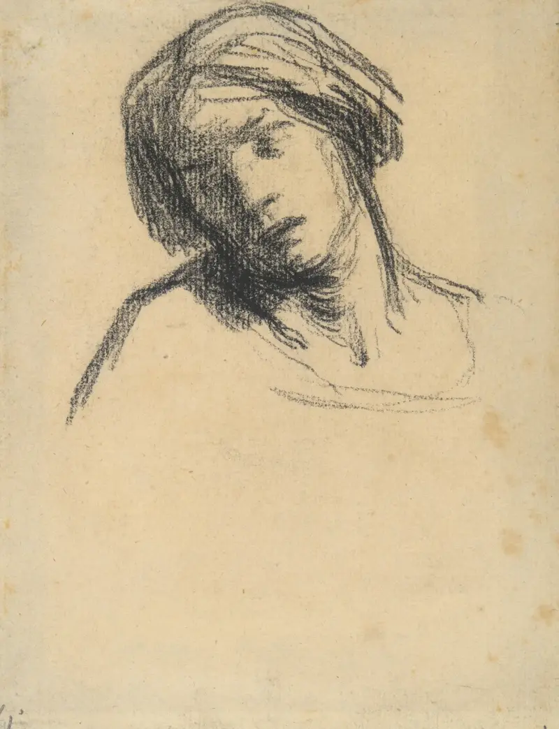 Studie eines Kopfes von Jean-François Millet