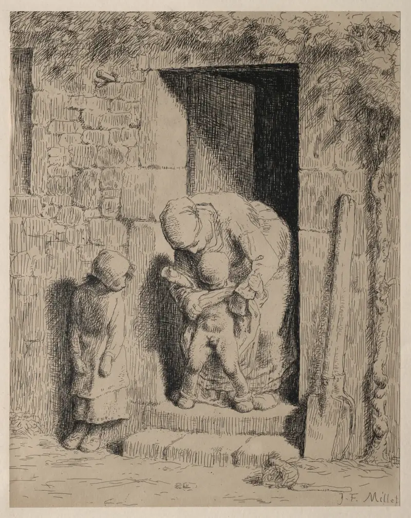 Mateřská péče, 1860 – č. 2, Jean-François Millet
