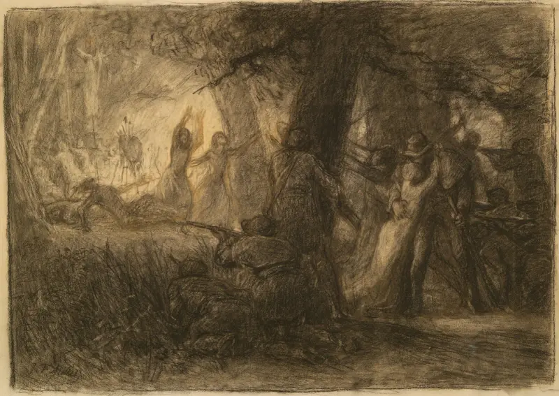 The Rescue of the Daughters of Daniel Boone and Richard Callaway av Jean-François Millet