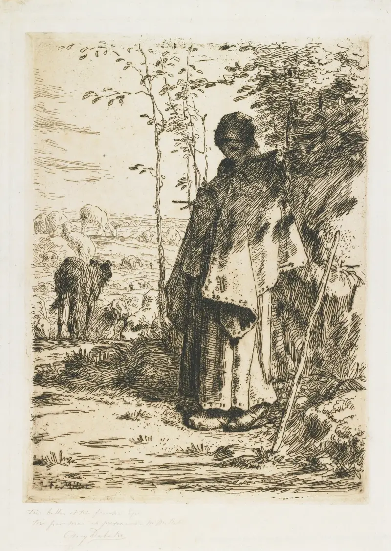 Pastýřka pletoucí, Jean-François Millet