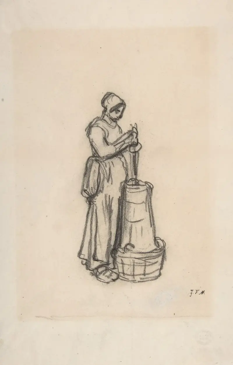 Woman with a Churn av Jean-François Millet