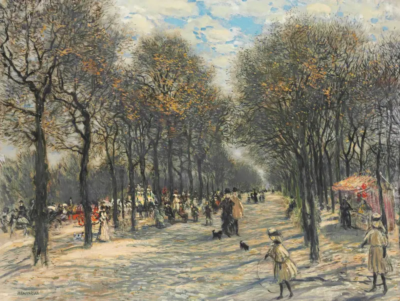Trädallé vid Champs-Élysées av Jean François Raffaëlli
