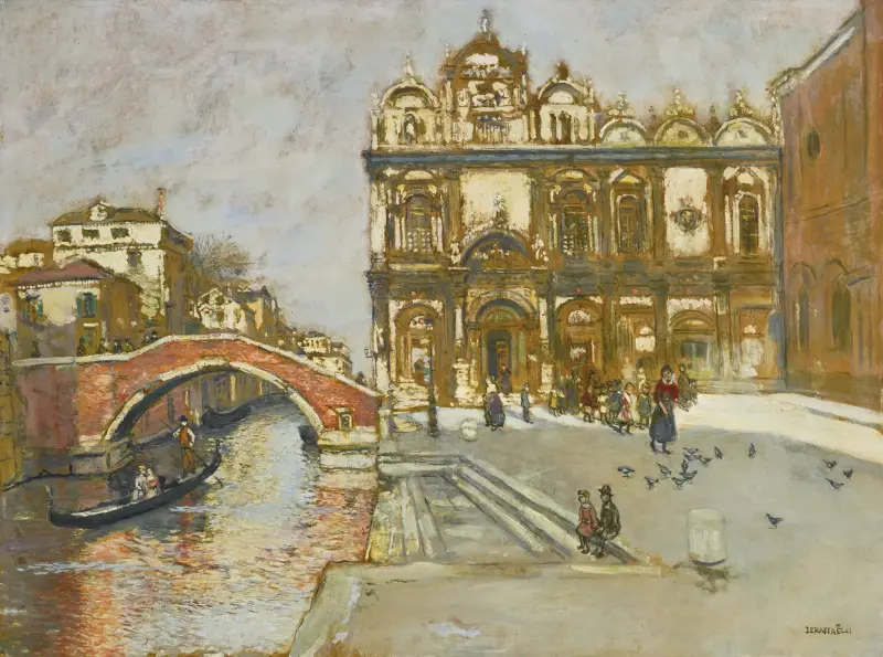 Campo San Giovanni e Paolo, Venedig av Jean François Raffaëlli