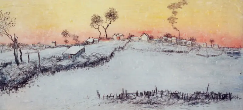 La Neige, Soleil Couchant av Jean François Raffaëlli