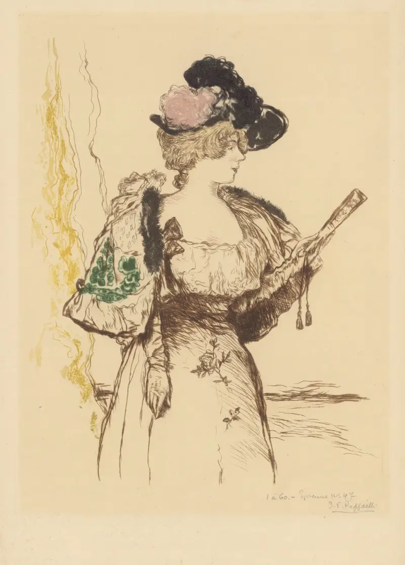 Skådespelerskan på scenen av Jean François Raffaëlli