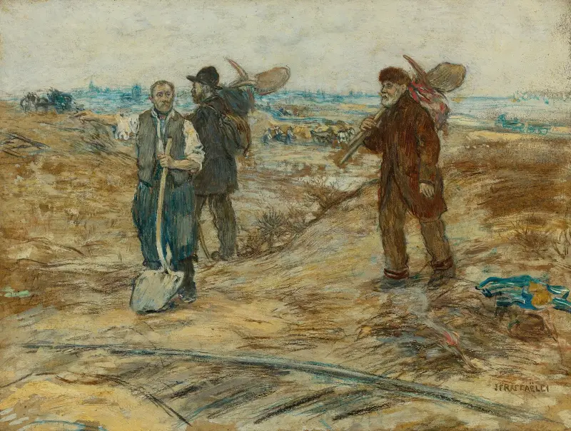 De tre tågarbetarna av Jean François Raffaëlli