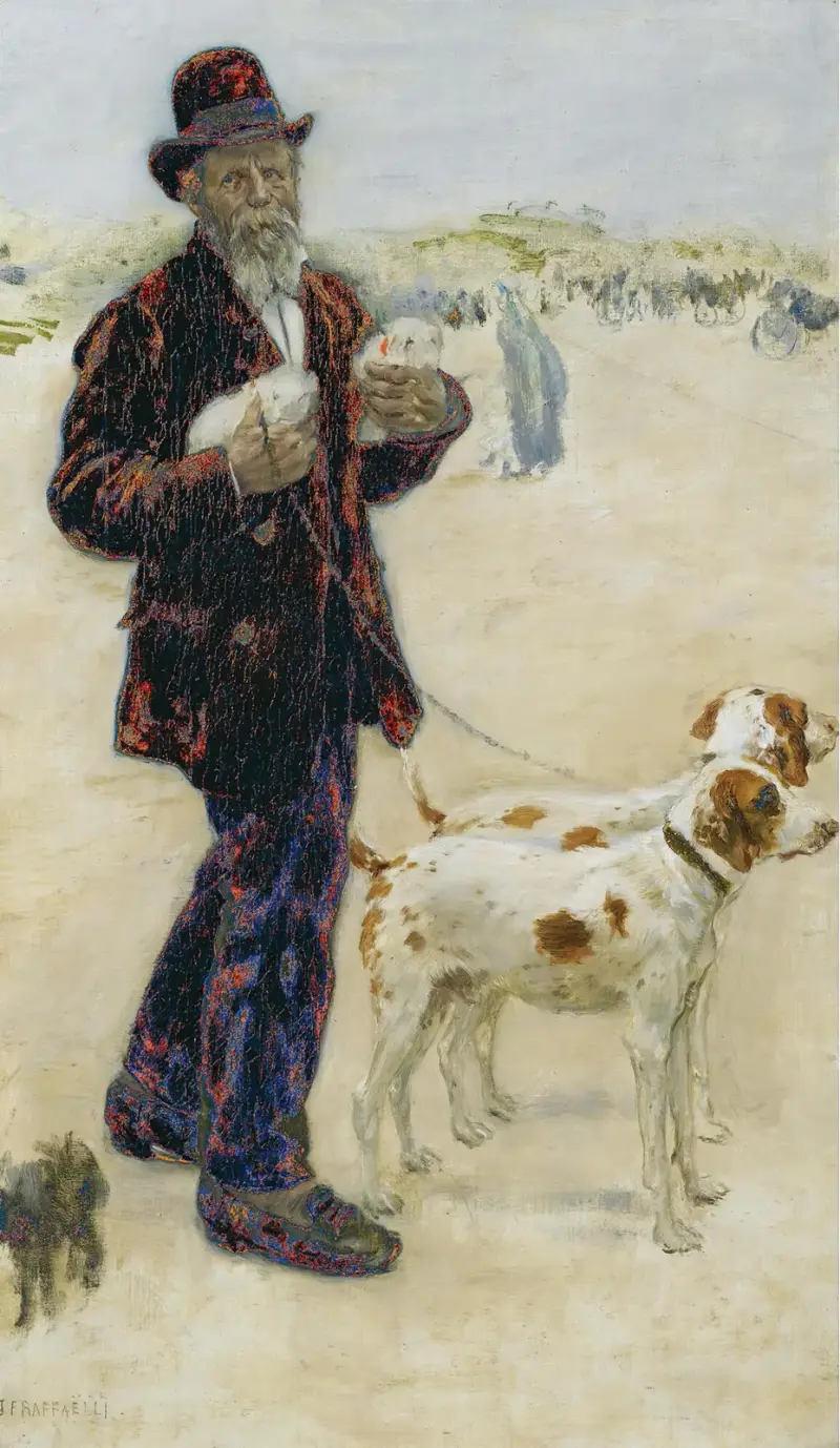 Man med hundar av Jean François Raffaëlli
