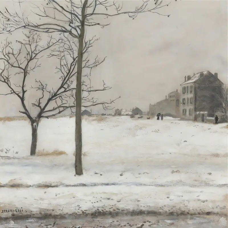 Montmartre im Schnee von Jean François Raffaëlli
