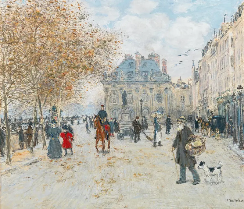 The Quai Malaquais, Paris av Jean François Raffaëlli