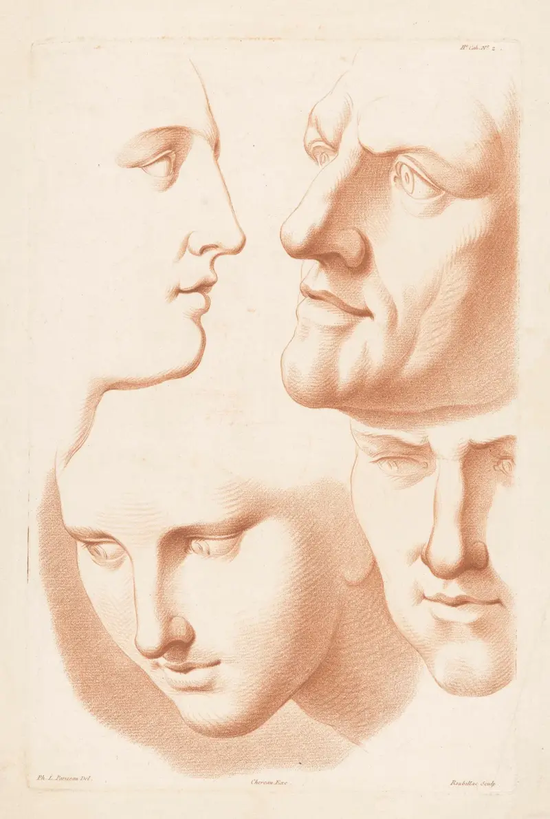 Heads of man and woman av Louis-François Roubiliac