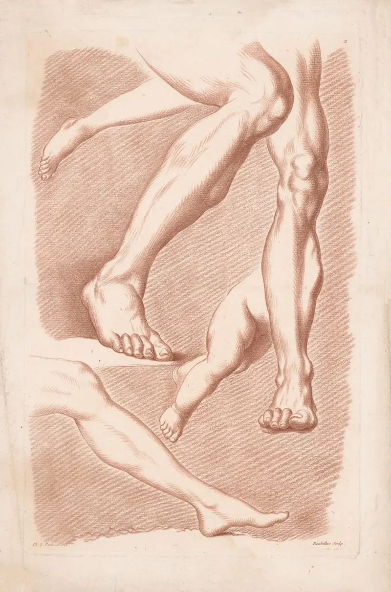 Six legs in different poses av Louis-François Roubiliac