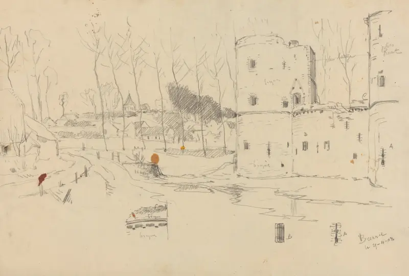 Beersel (Schloss – Skizze mit Anmerkungen) von Jean-François Taelemans