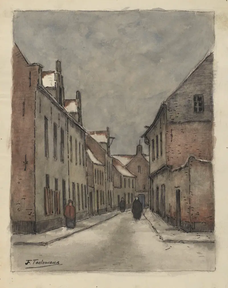 Béguinage i Leuven (i snö) av Jean-François Taelemans