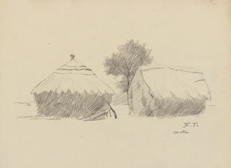 Höstack och halmtakshus av Jean-François Taelemans