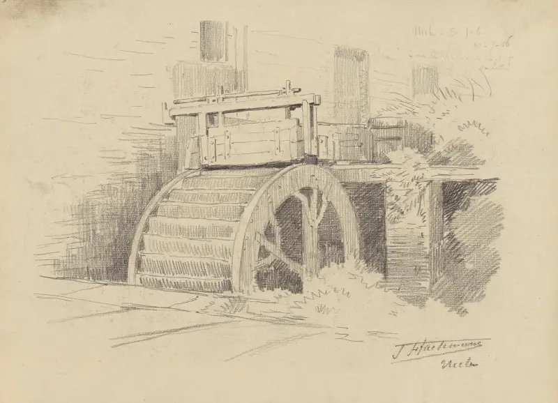 Vattenkvarn i Uccle-Saint-Job (detalj av hjulet) av Jean-François Taelemans