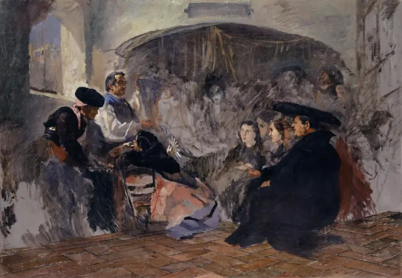 Auction of Paintings in Seville av Frank Buchser