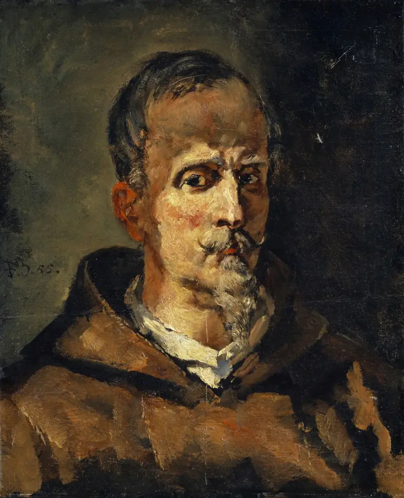 Bust of a Capuchin, Representing the Photographer Oberli of Solothurn in a Cowl av Frank Buchser