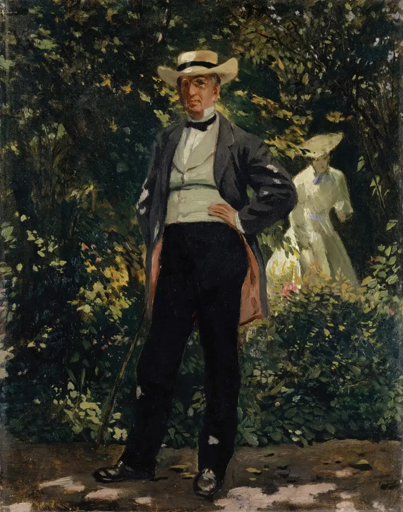 Portrait of the American Secretary of State William H. Seward in the Garden av Frank Buchser