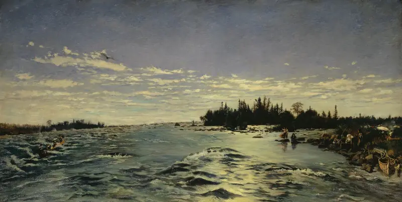 Forsarna i Saint Marys River av Frank Buchser