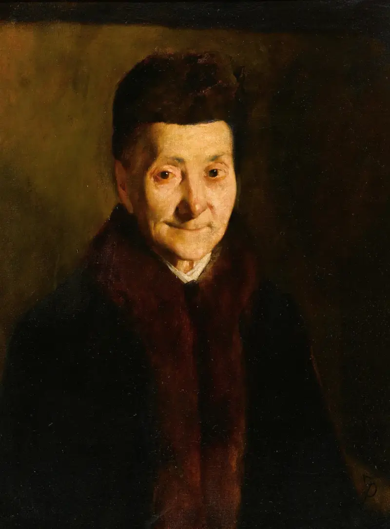 Porträtt av en äldre dam av Frank Duveneck