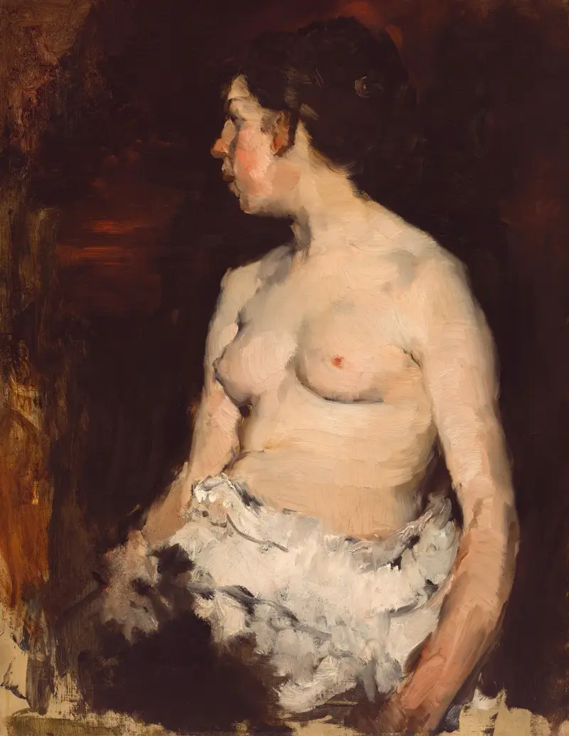 Sedící akt, Frank Duveneck