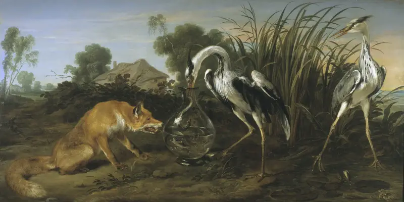 Fable of the Fox and the Heron av Frans Snyders