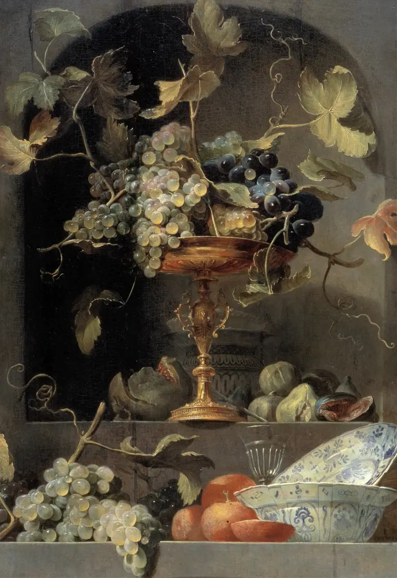 Stilleben med fruktskål i nisch av Frans Snyders