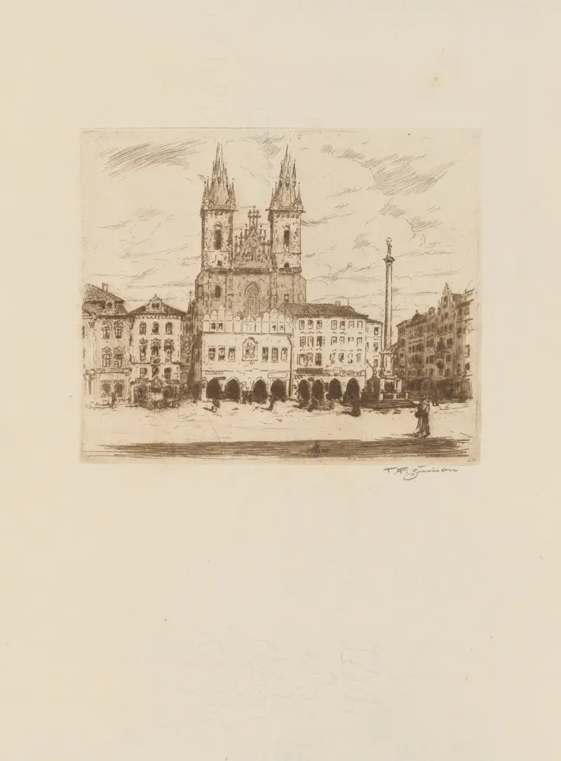 The Old Town with the Týn av Tavík František Šimon