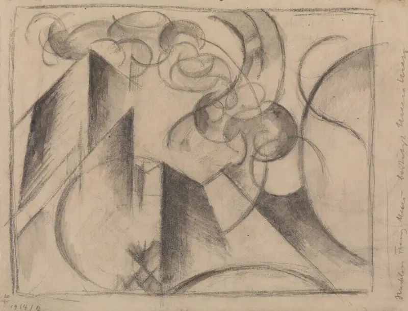 Abstrakte Zeichnung von Franz Marc