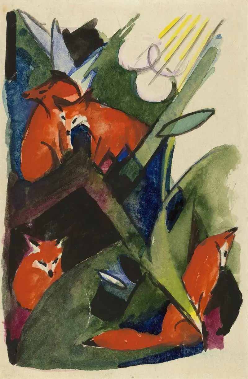 Cztery lisy, Franz Marc