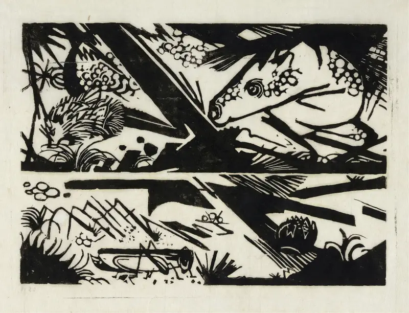 Pferd und Igel von Franz Marc
