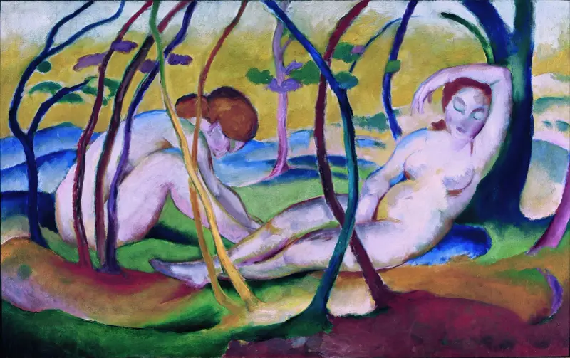 Akte unter Bäumen von Franz Marc