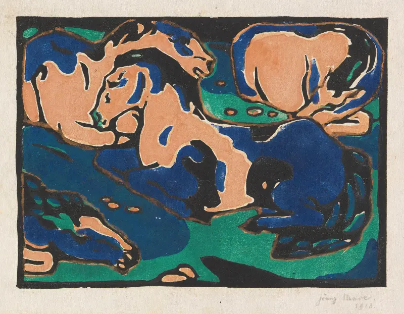 Odpočívající koně, 1911, Franz Marc