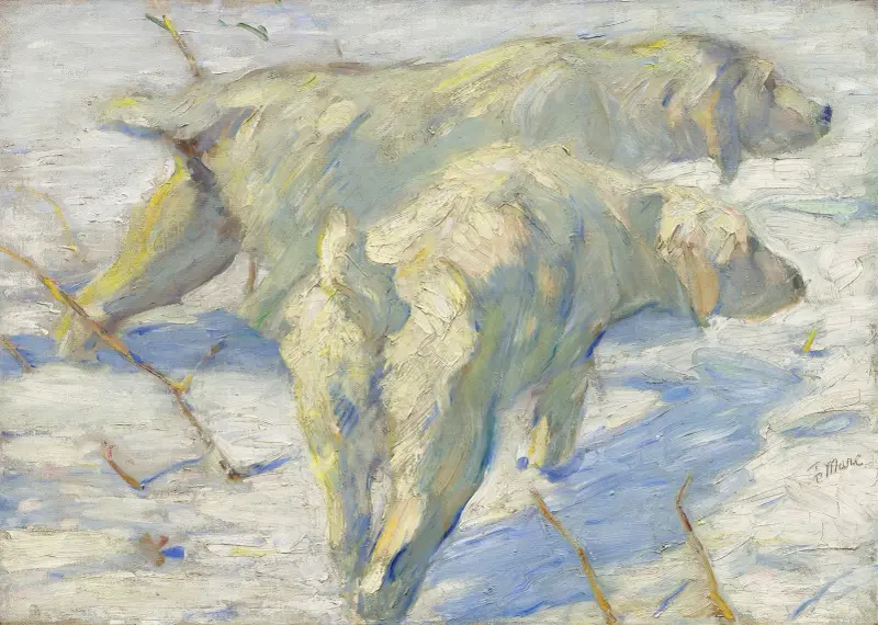 Siberian Dogs in the Snow av Franz Marc