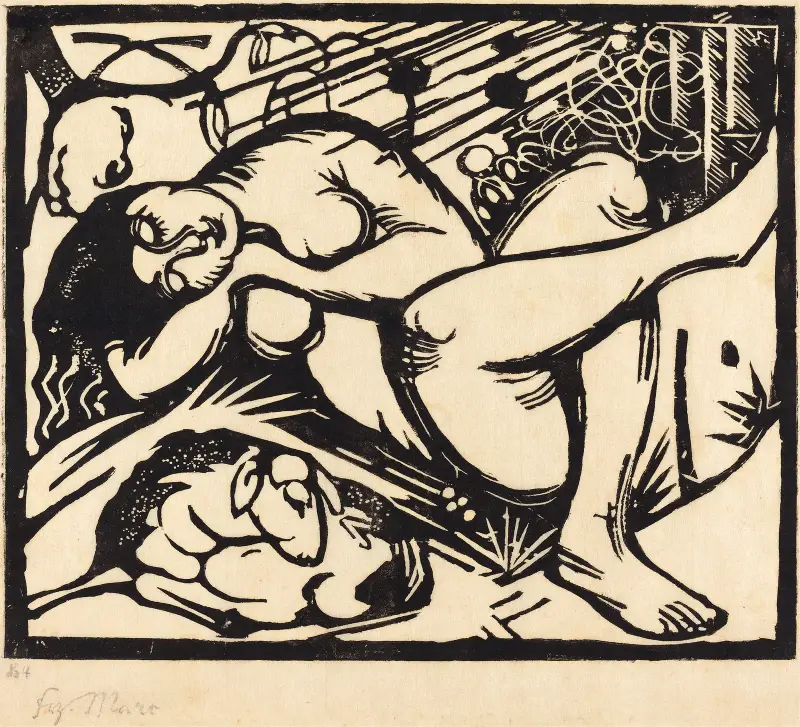 Spící pastýřka, 1912 – č. 2 – č. 1, Franz Marc