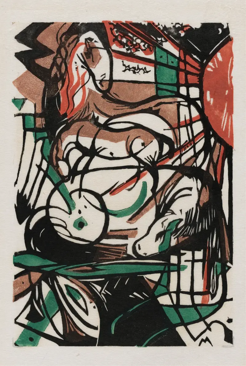 Die Geburt der Pferde von Franz Marc