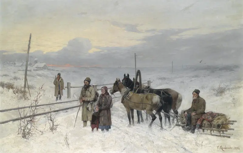 Warten auf den Zug von Franz Roubaud