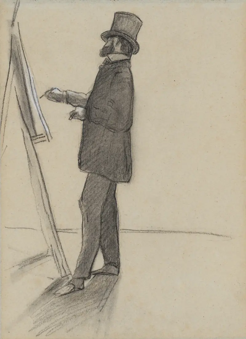 Manet and his Easel av Frédéric Bazille