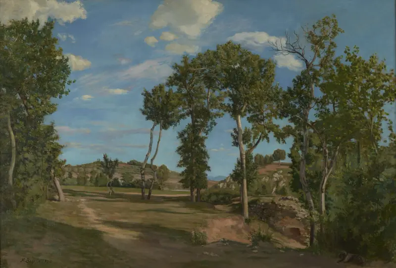 Paysage au bord du Lez (Landscape by the Lez River) av Frédéric Bazille