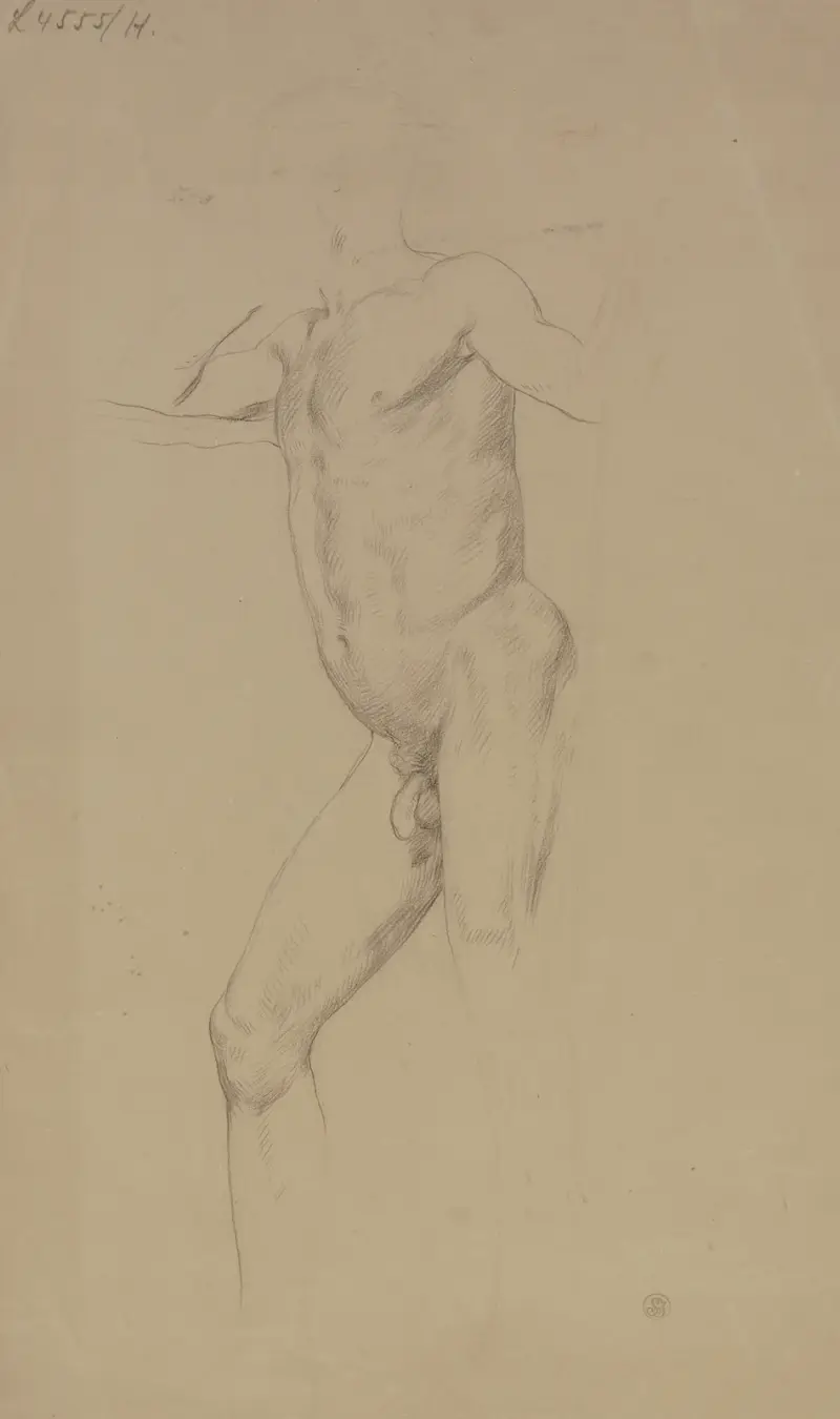 Standing male nude – nr 2 av Frederic Leighton