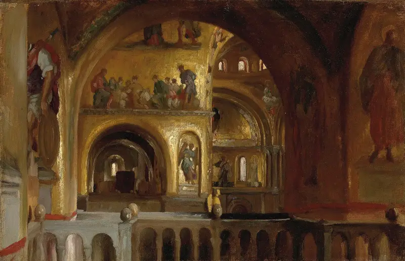 The Interior of St Mark’s Basilica, Venice av Frederic Leighton