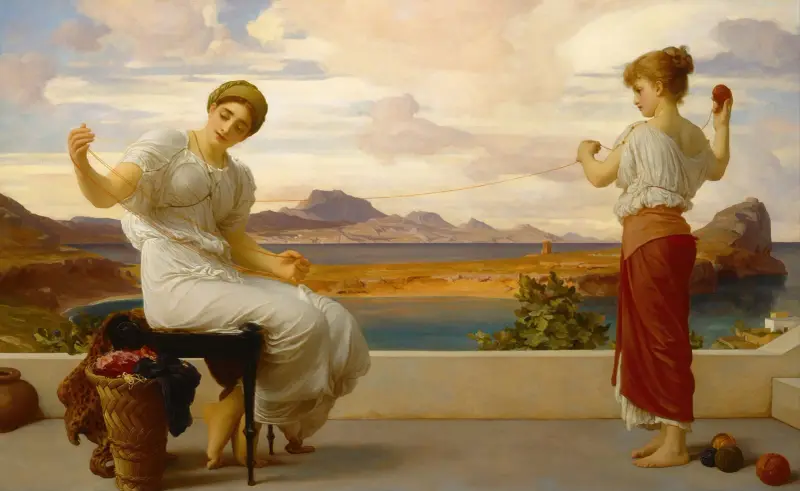 Wolle wickeln von Frederic Leighton