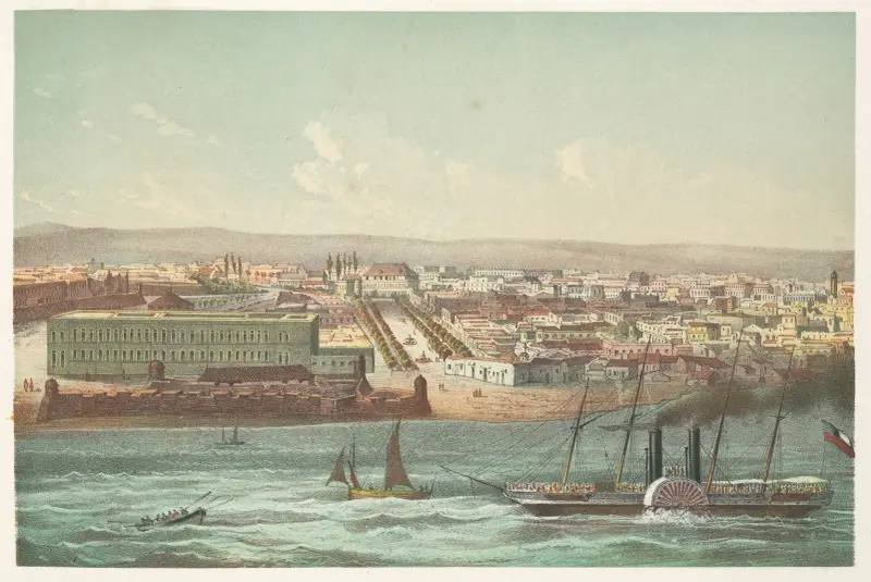Vista de la Habana, parte de Estramuros av Pierre Toussaint Frédéric Mialhe